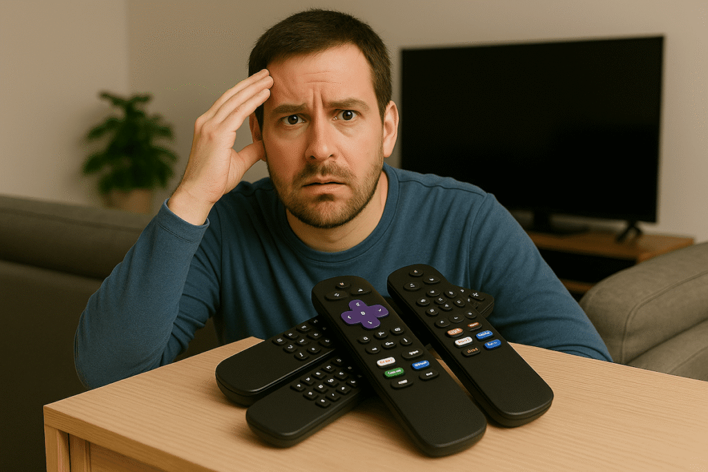 man with remotes