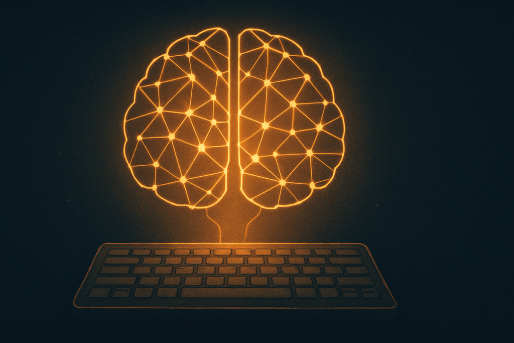 brain and keyboard