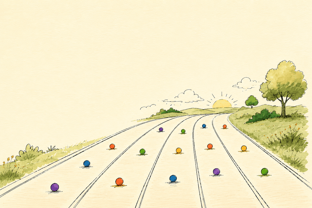 Five lanes, one sunrise. The AI story right now isn't a single race, it's five of them running at once.