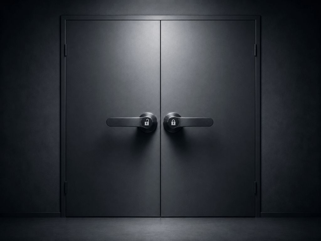 locked and unlocked doors